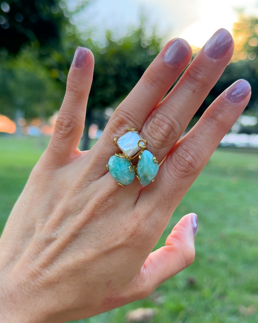 Anillo Armonía - Amazonita