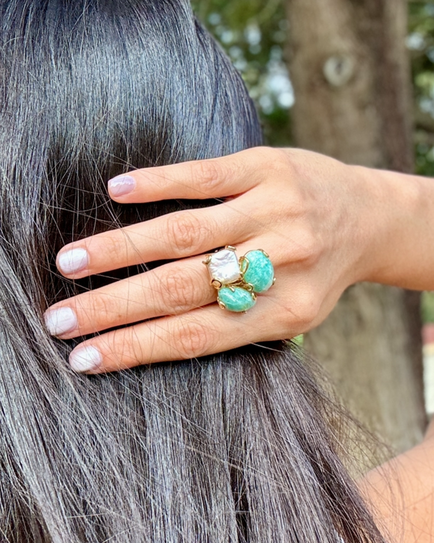 Anillo Armonía - Amazonita