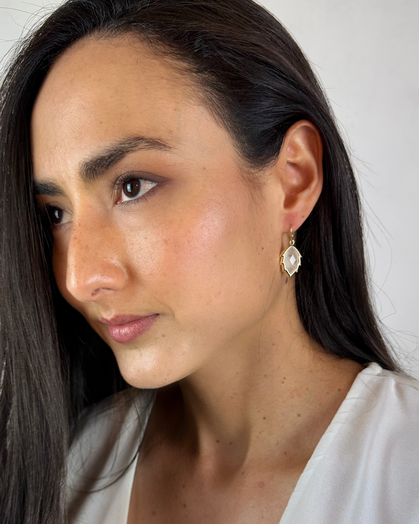 Pendientes Hoja de Luz - Cuarzo Cristal