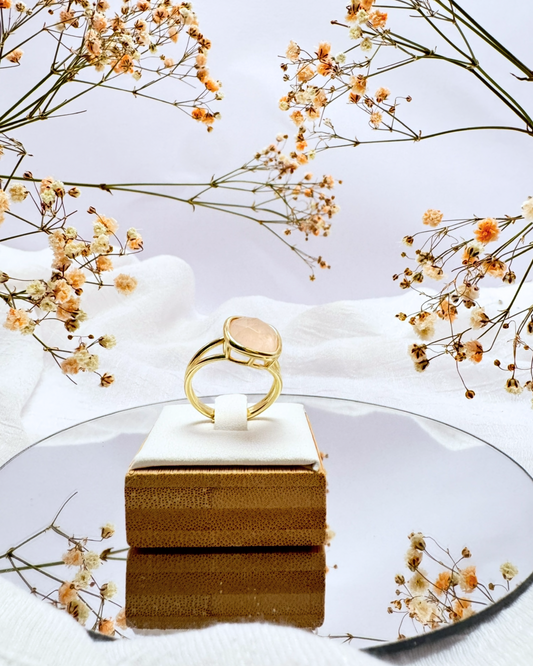 Anel Living Essence - Quartzo Rosa