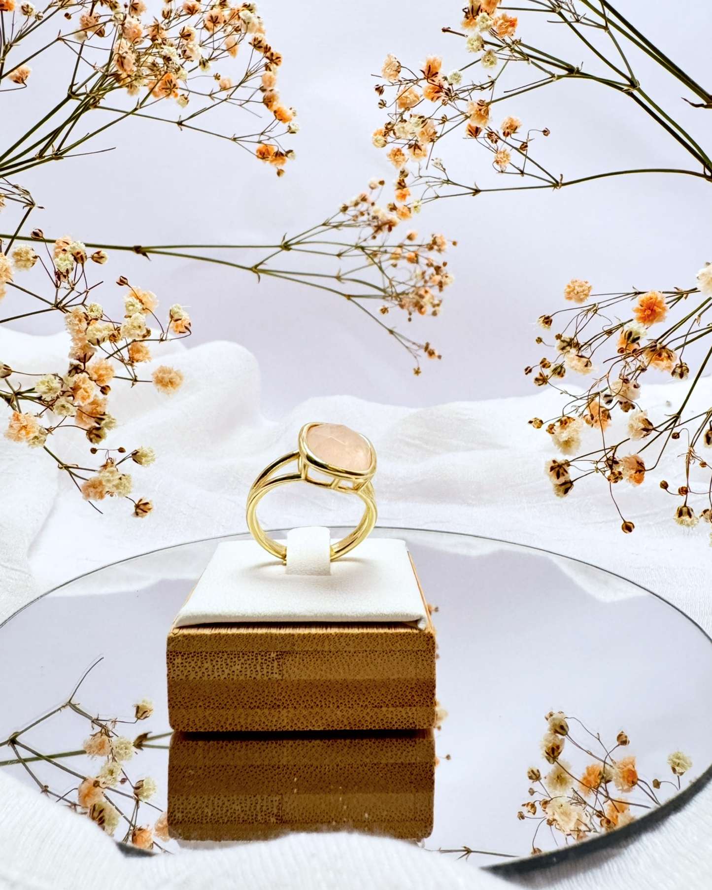 Anillo Esencia Viva - Cuarzo Rosa