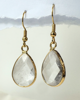 Pendientes Alma Dorada - Cuarzo Cristal