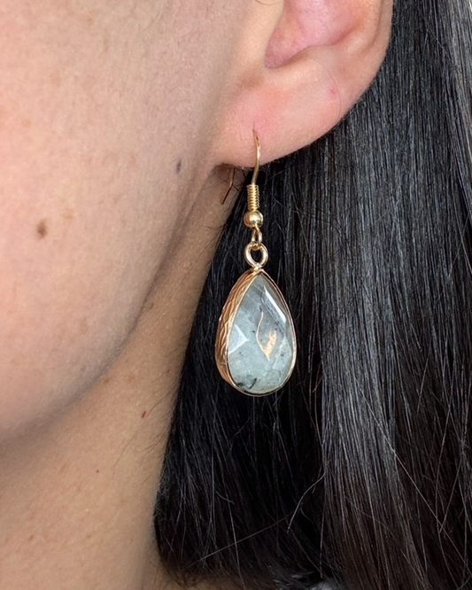 Pendientes Alma Dorada - Labradorita