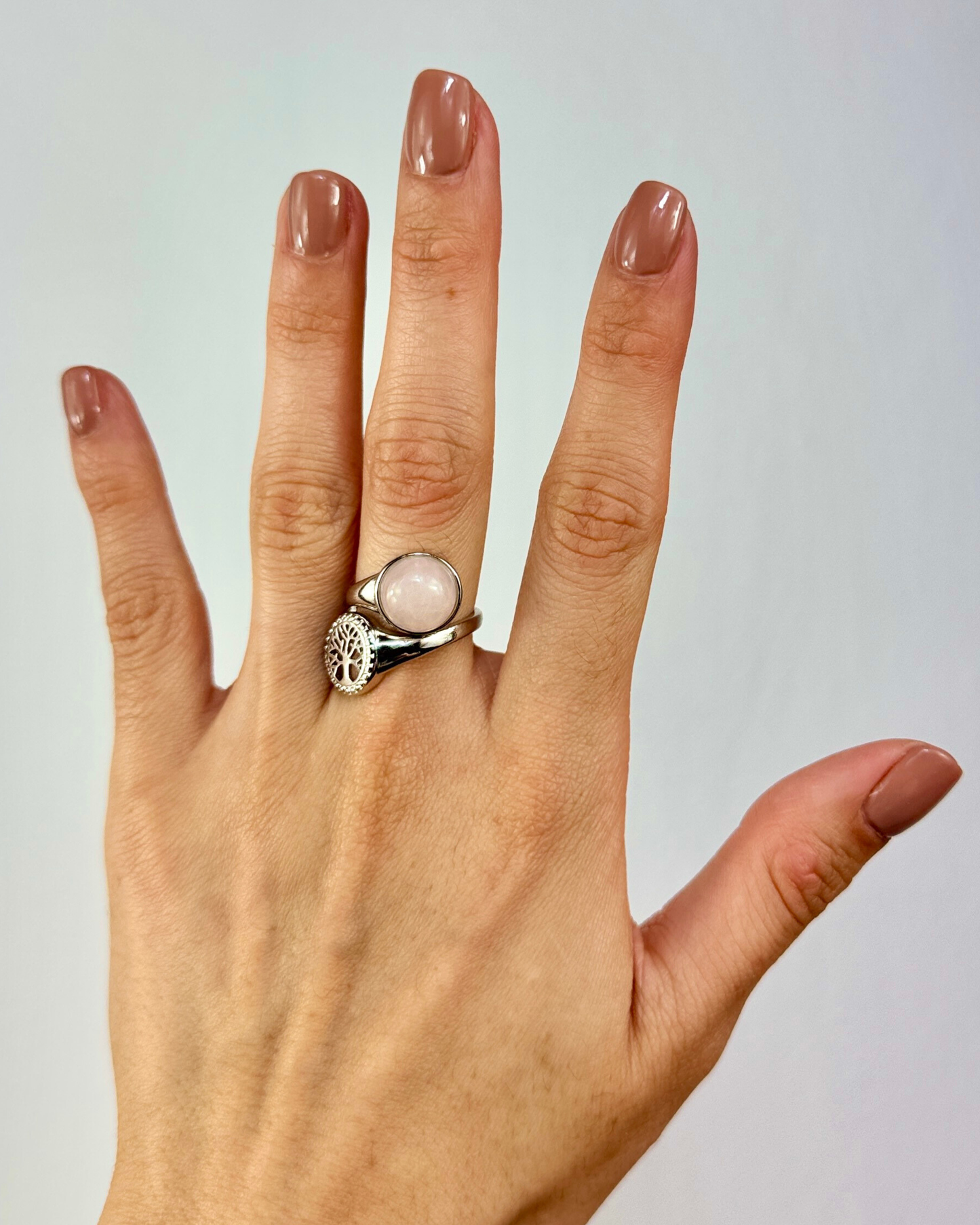 Anel Portal de Luz - Quartzo Rosa