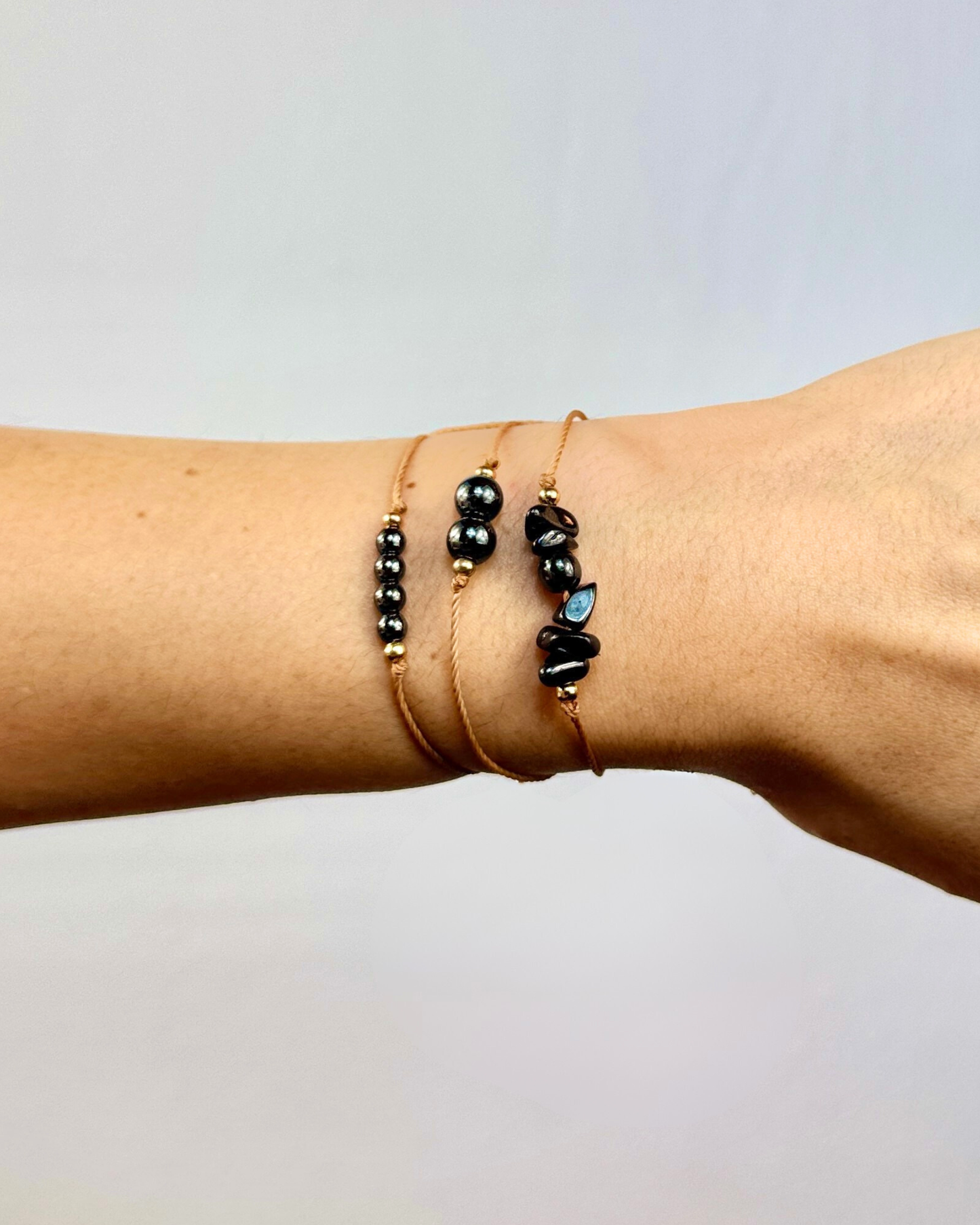 Pulseras Trío de Luz - Ónix