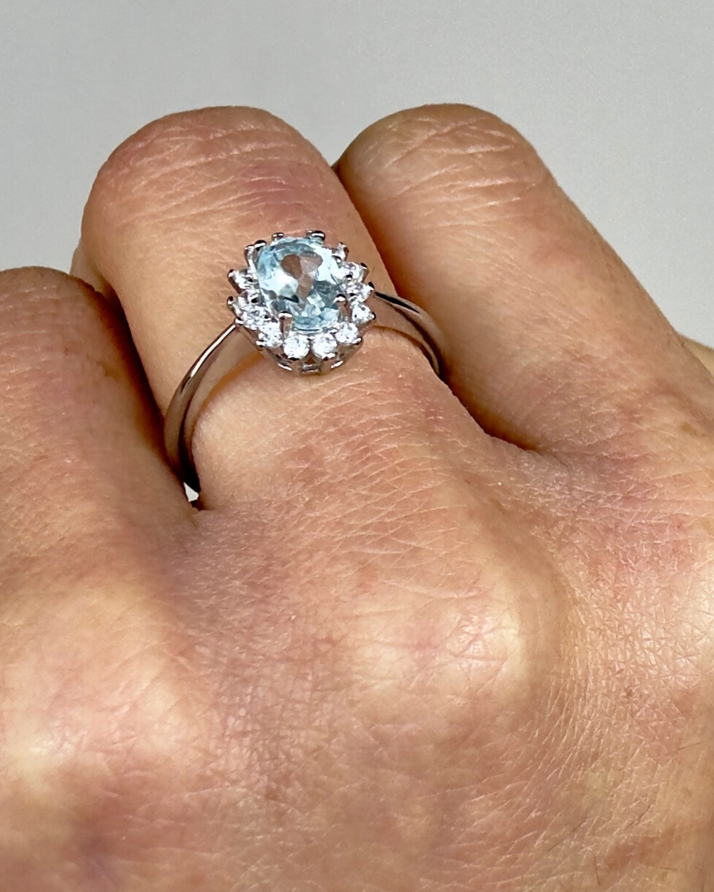 Anillo Visión Celeste - Topacio Azul