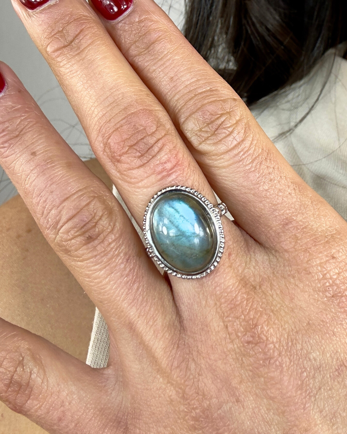 Anillo Velo de Intuición - Labradorita