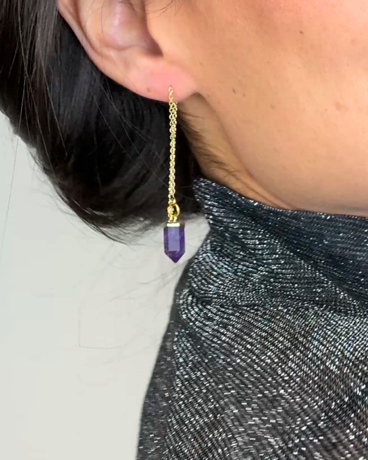Pendientes Hilo - Amatista