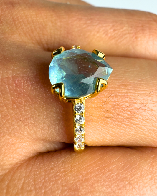 Anillo Intención - Aguamarina