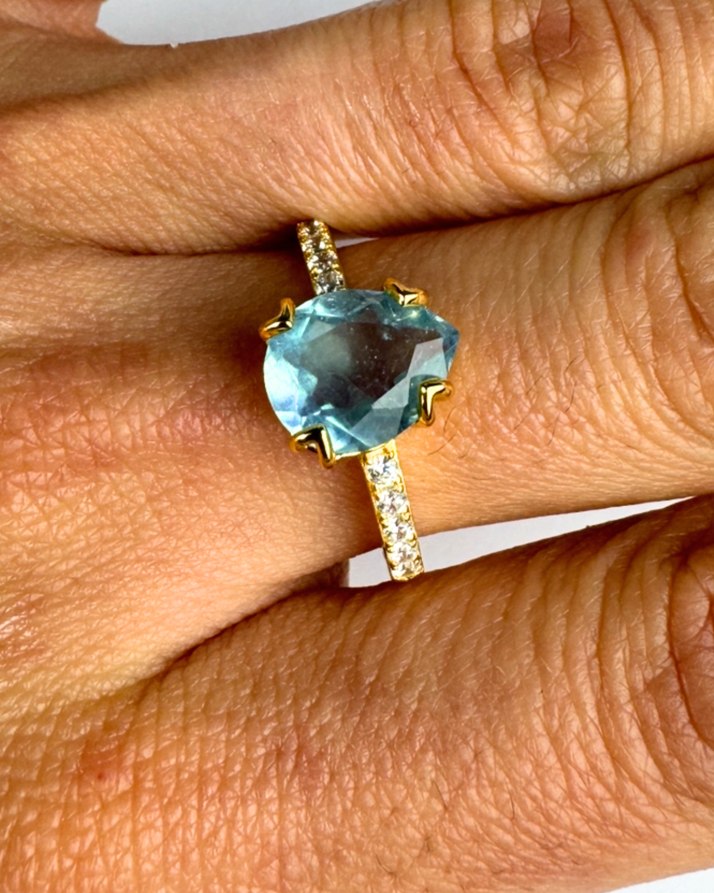 Anillo Intención - Aguamarina