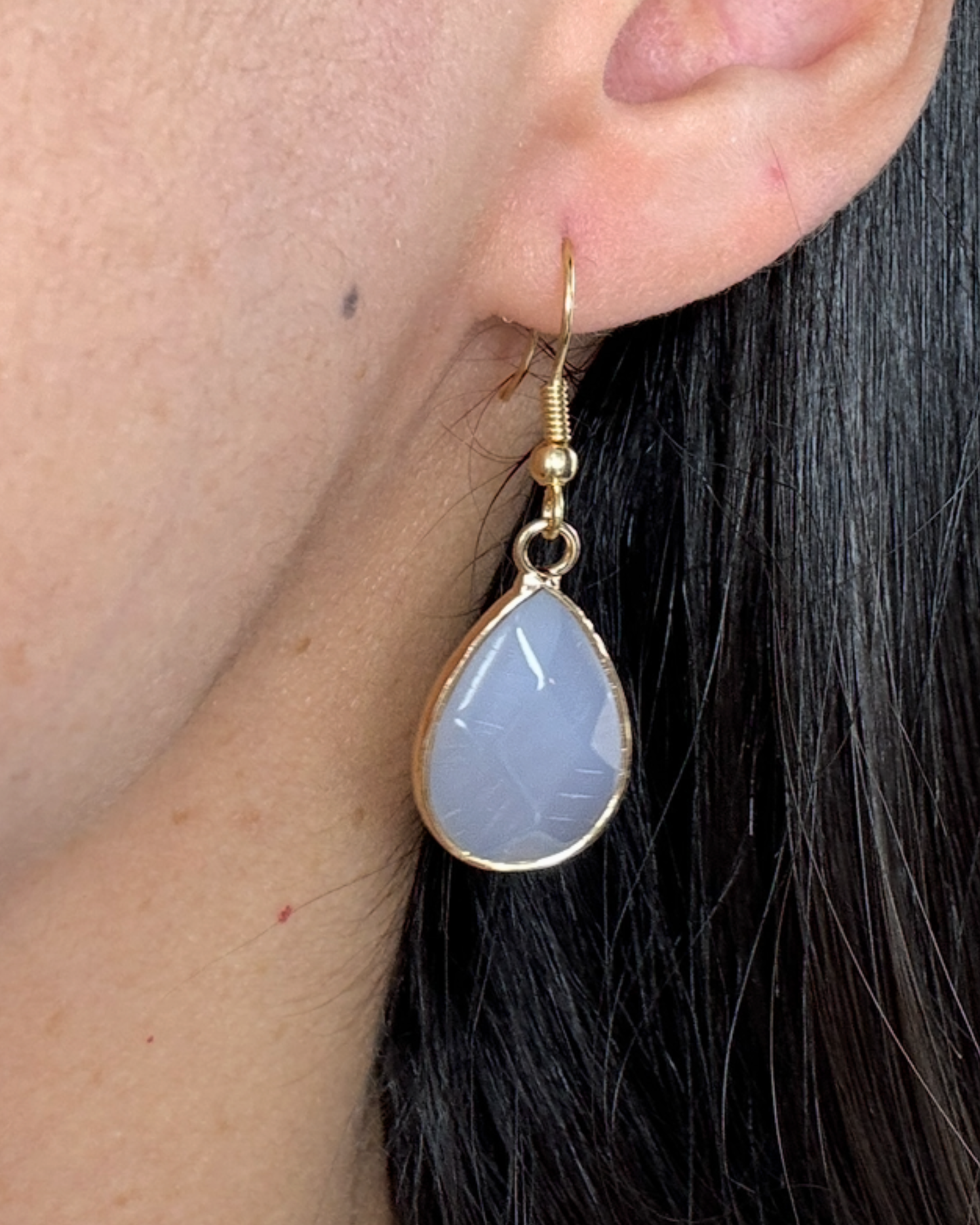 Pendientes Alma Dorada - Ágata Gris