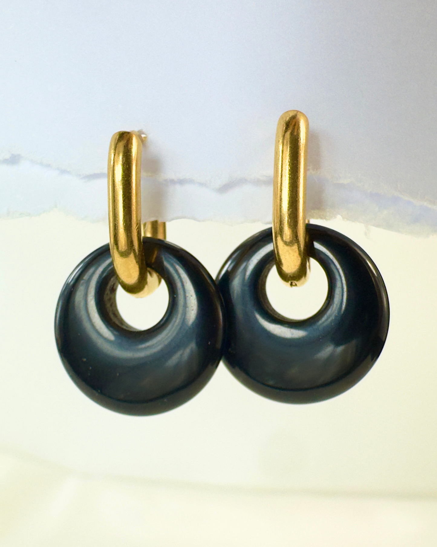 Pendientes Círculo de Luz - Ónix