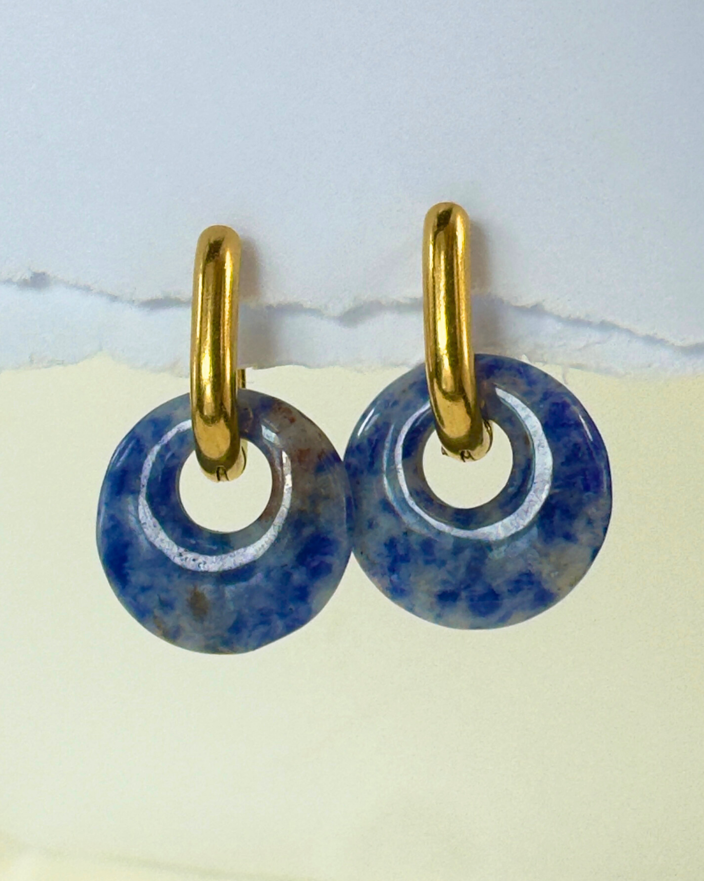 Brincos Círculo de Luz - Sodalite