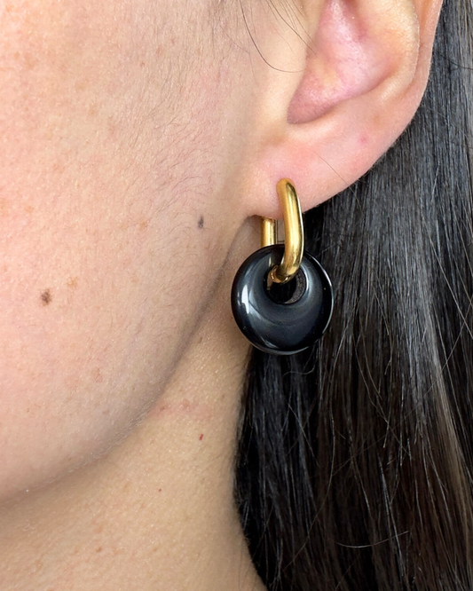 Pendientes Círculo de Luz - Ónix