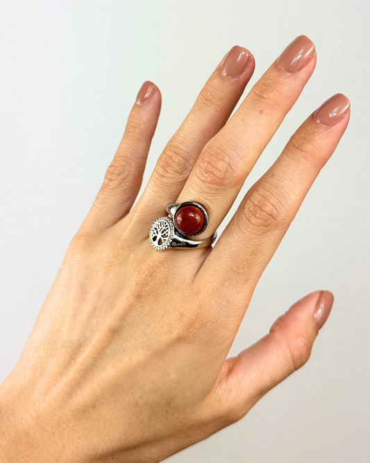 Anillo Portal de Luz - Jaspe Rojo