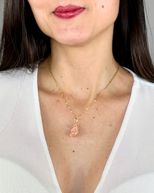 Collar Brillo Interior - Calcita Naranja