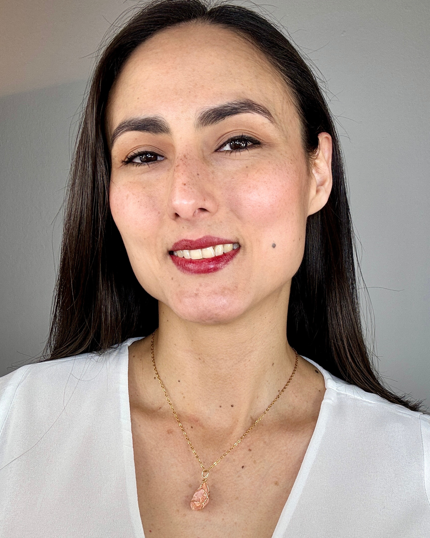 Collar Brillo Interior - Calcita Naranja