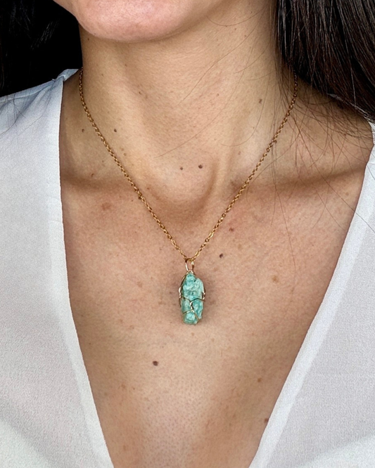 Collar Brillo Interior - Amazonita