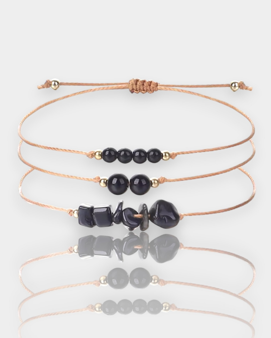 Pulseras Trío de Luz - Ónix