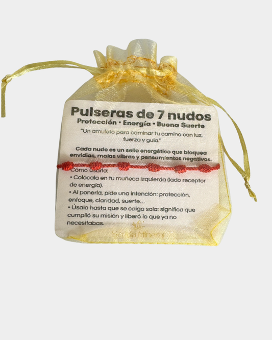 Pulsera Roja de 7 Nudos