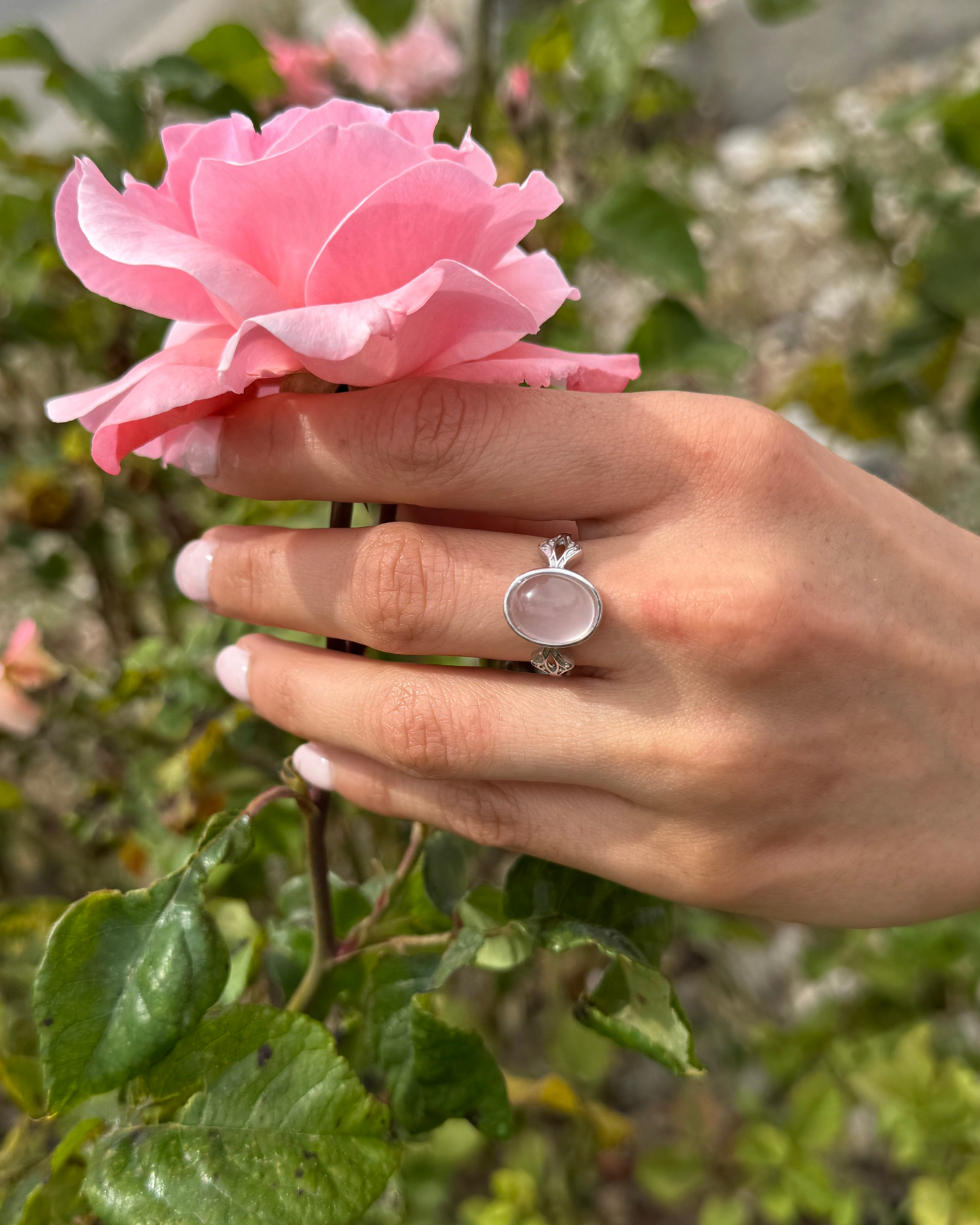 Anillo Ternura Divina - Cuarzo Rosa