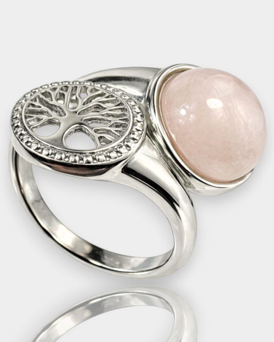 Anel Portal de Luz - Quartzo Rosa