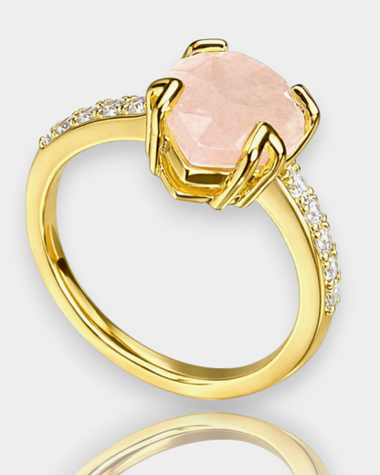 Anillo Intención - Cuarzo Rosa