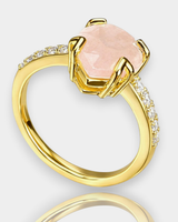 Anillo Intención - Cuarzo Rosa