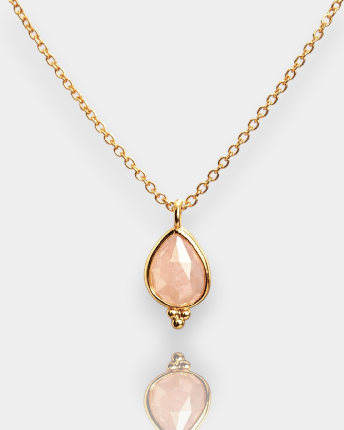 Collar Gota Sutil - Cuarzo Rosa