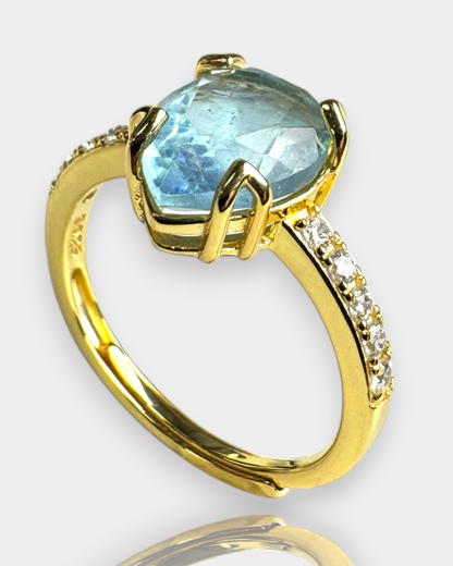 Anillo Intención - Aguamarina