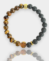 Pulsera Territorio Interior -  Ojo de Tigre y Piedra de Lava