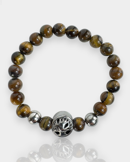 Pulseira Força Dourada - Olho de Tigre