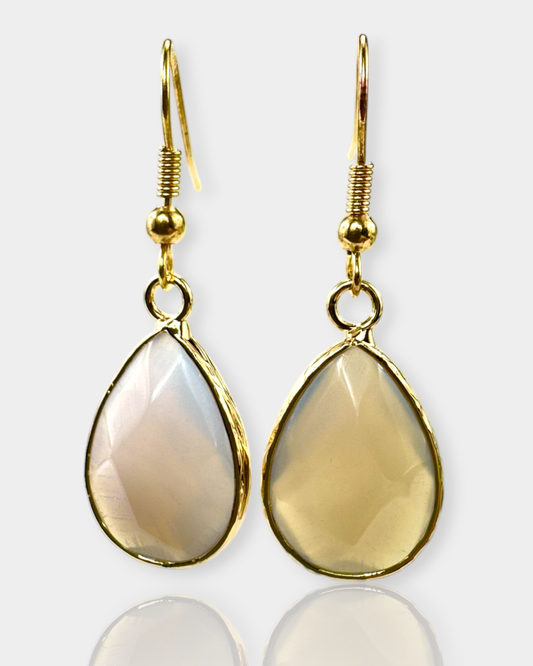 Pendientes Alma Dorada - Ágata Gris