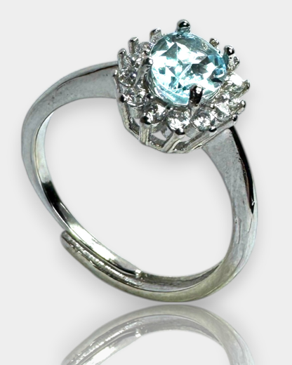 Anillo Visión Celeste - Topacio Azul