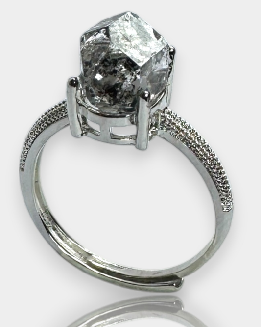 Anillo Portal de Claridad - Cuarzo Herkimer