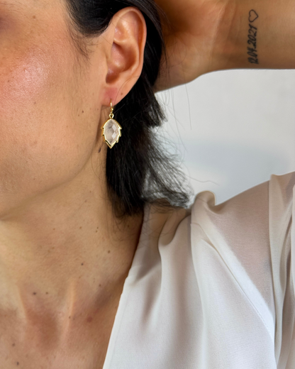 Pendientes Hoja de Luz - Cuarzo Cristal