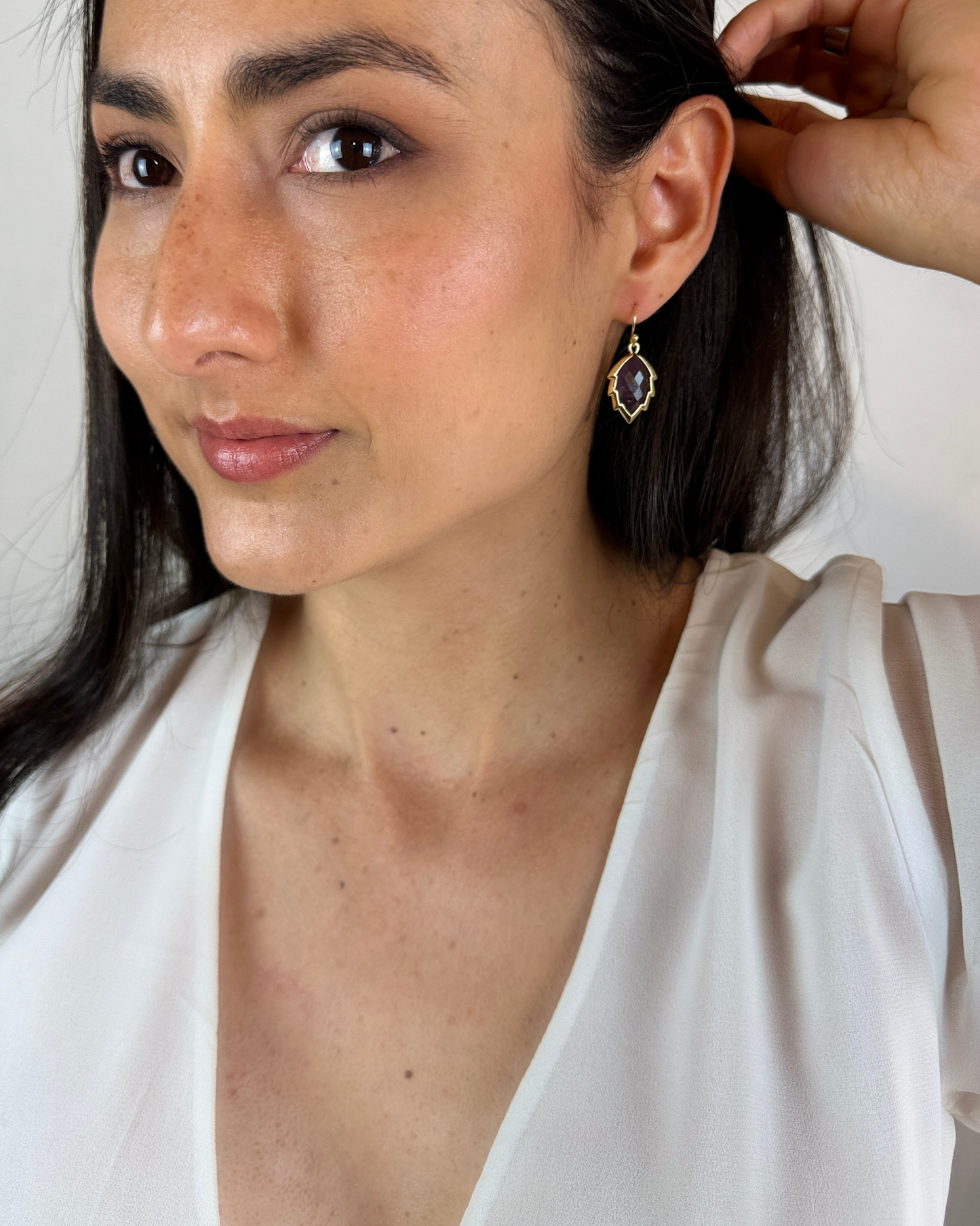 Pendientes Hoja de Luz - Amatista