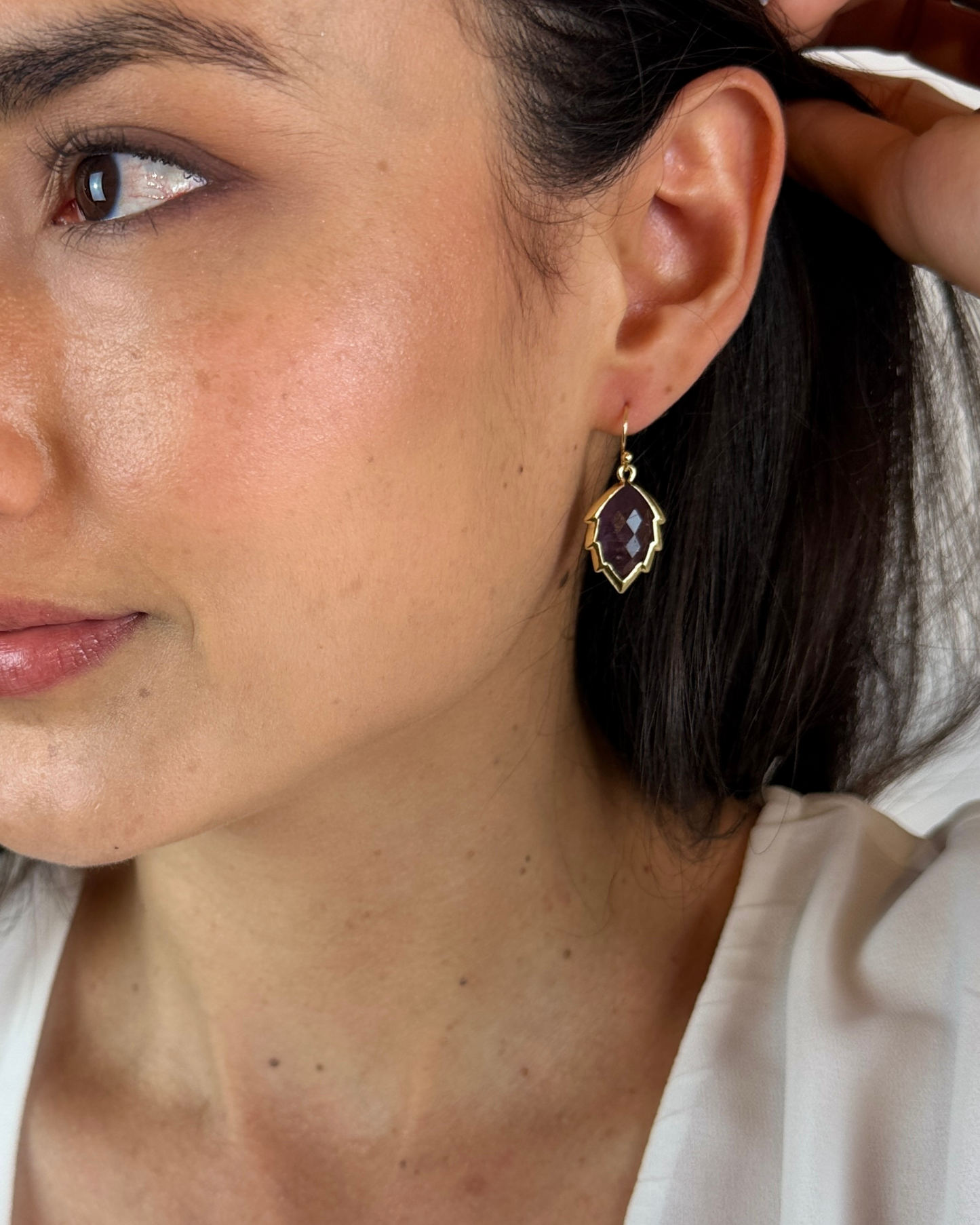 Pendientes Hoja de Luz - Amatista