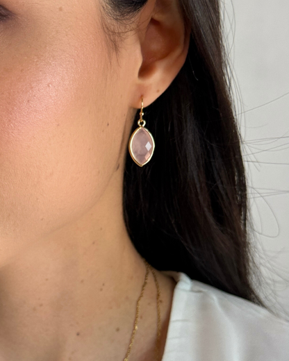Pendientes Luz Serena - Cuarzo Rosa