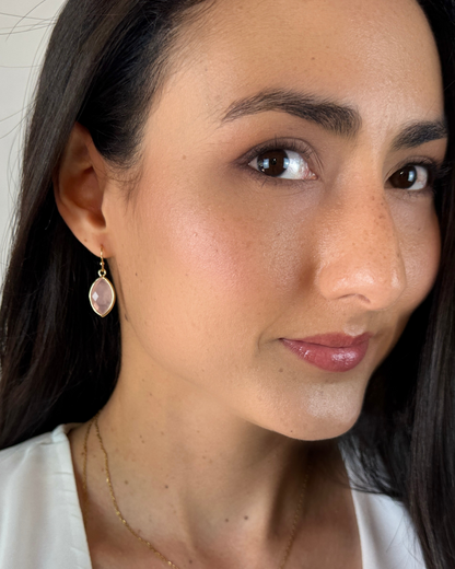 Pendientes Luz Serena - Cuarzo Rosa