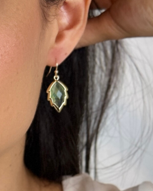 Pendientes Hoja de Luz - Fluorita Verde