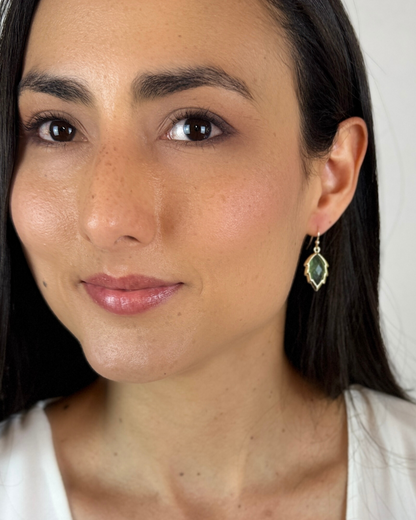 Pendientes Hoja de Luz - Fluorita Verde