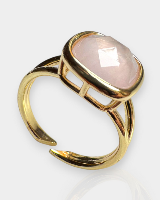 Anillo Esencia Viva - Cuarzo Rosa