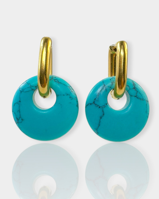 Pendientes Círculo de Luz - Turquesa