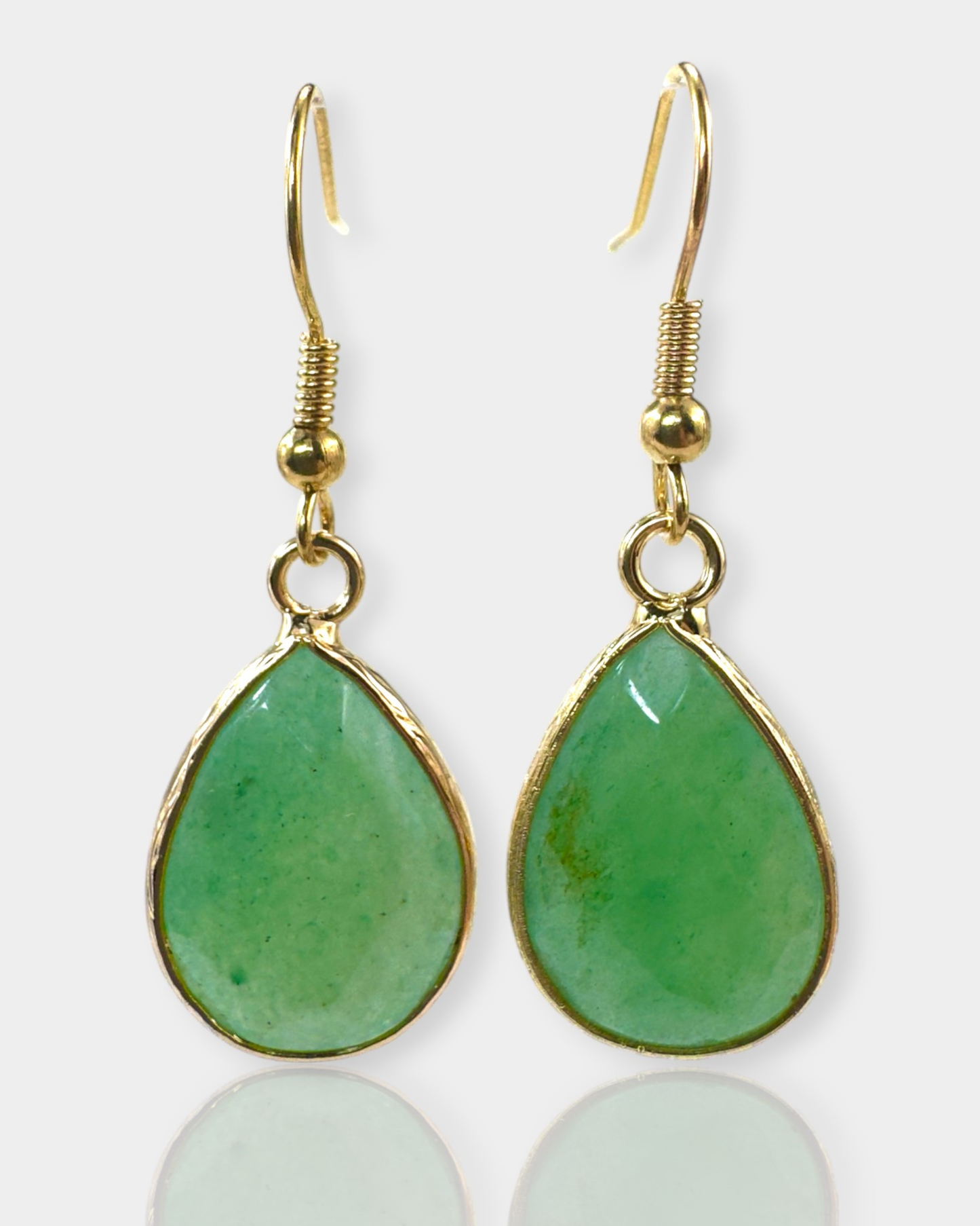 Pendientes Alma Dorada - Aventurina Verde