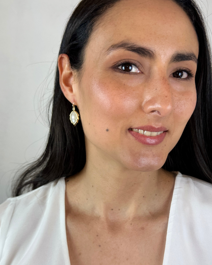 Pendientes Hoja de Luz - Piedra Luna