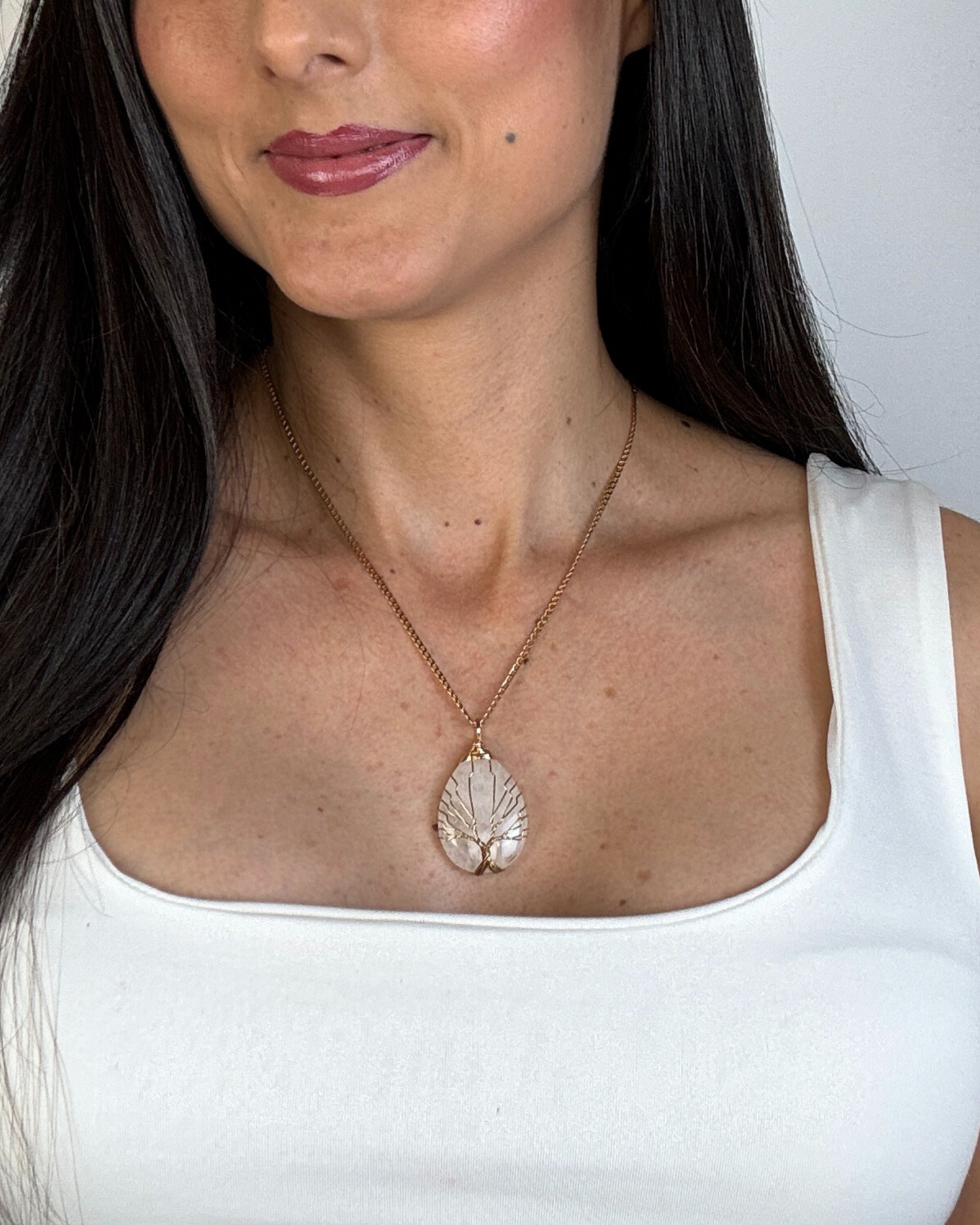 Collar Árbol de la Vida - Cuarzo Cristal