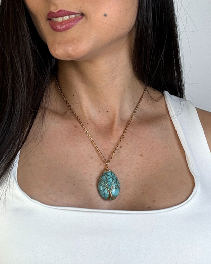 Collar Árbol de la Vida - Turquesa