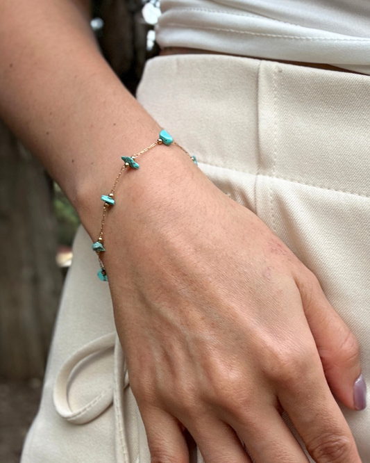 Pulsera Senda Dorada - Turquesa