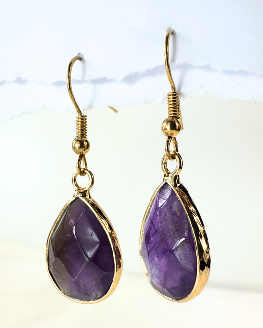 Pendientes Alma Dorada - Amatista